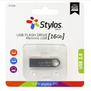 MEMORIA USB 16GB 2.0  STYLOS METALICA PL