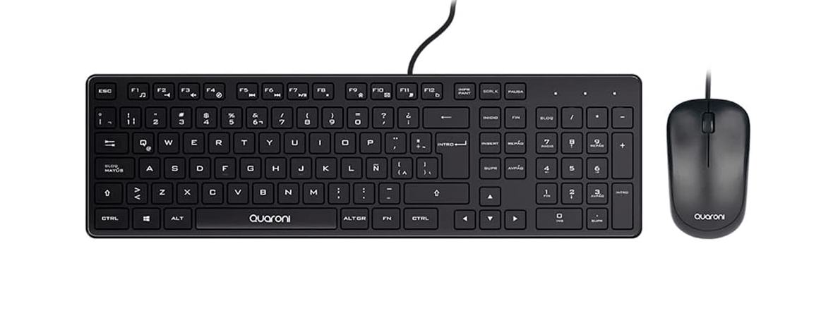 KIT TECLADO+MOUSE QUARONI ALAMBRICO USB