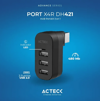 HUB USB ACTECK PORT X4R DH421 3USB 2.0