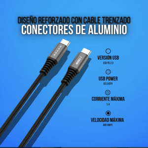 CABLE NACEB TIPO C a C NA-0141 1M 100W