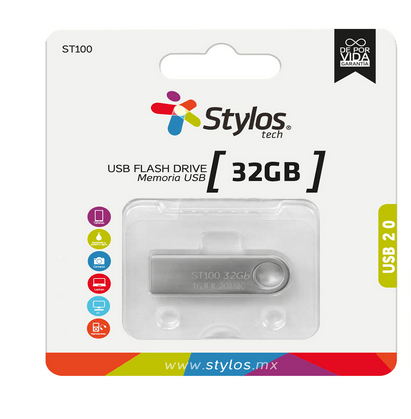 USB STYLOS STMUSB3B ST100 32GB PLATA